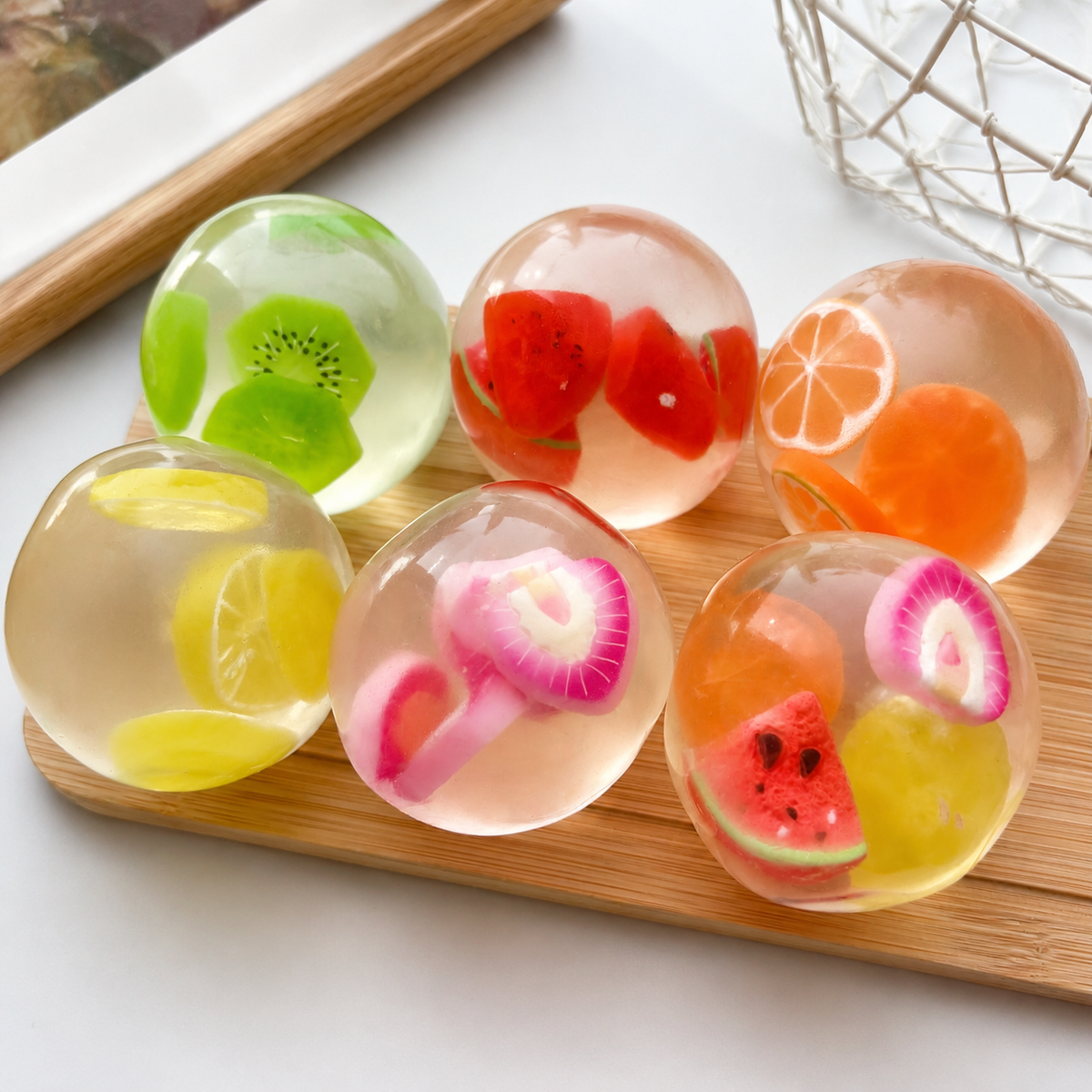 Fruit Coconut Oil Squishy Ball Stress Relief Fidget Toy: Type27 / OS