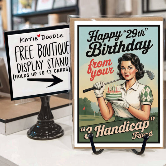 Golf Gifts, Birthday Card, Funny Greeting Card, with Display: Yes