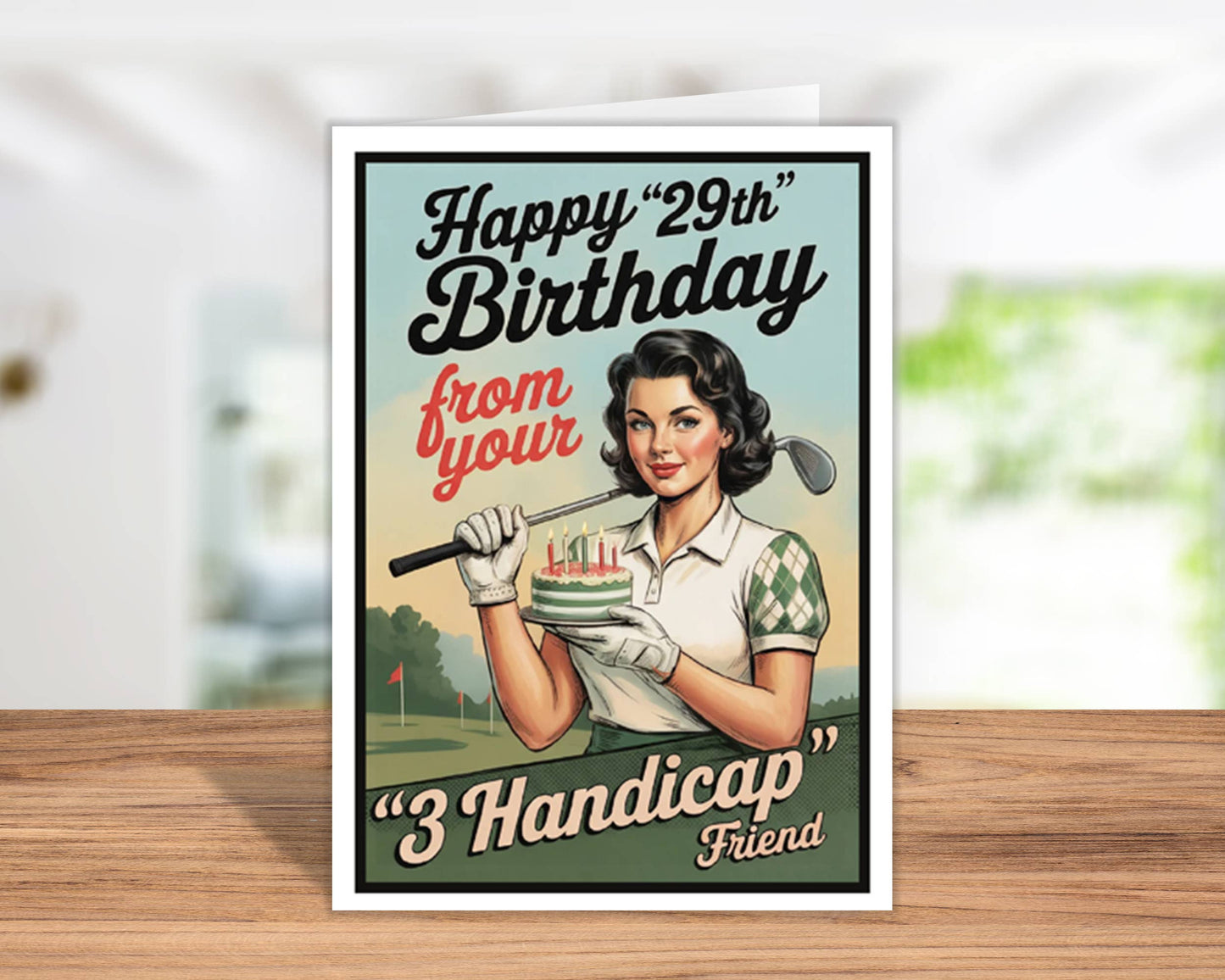 Golf Gifts, Birthday Card, Funny Greeting Card, with Display: Yes