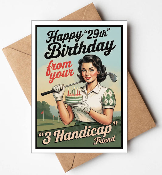 Golf Gifts, Birthday Card, Funny Greeting Card, with Display: Yes