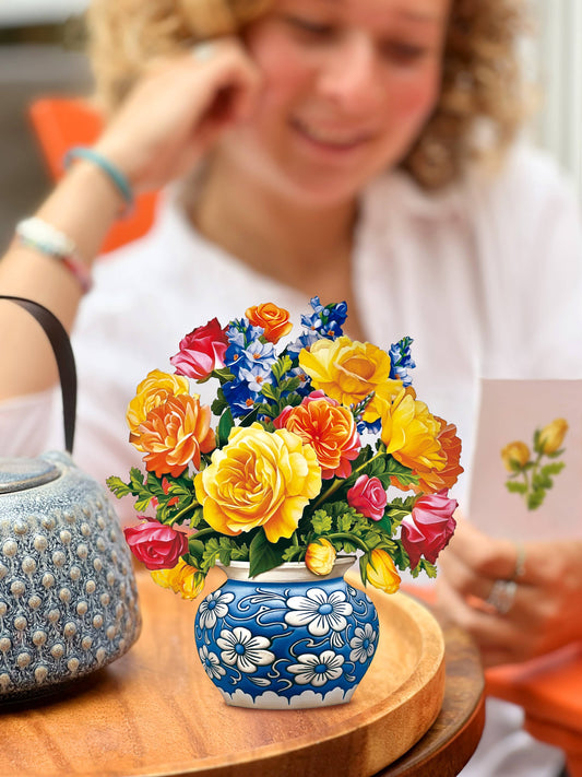 Mini Sorbet Roses (10 Pop-up Greeting Cards)