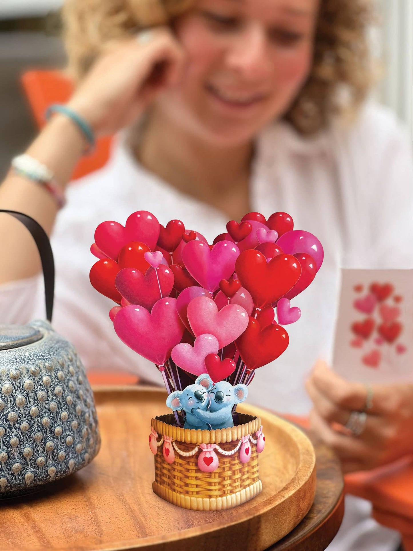 Mini Heart Balloons (10 Mini Pop-up Greeting Cards)