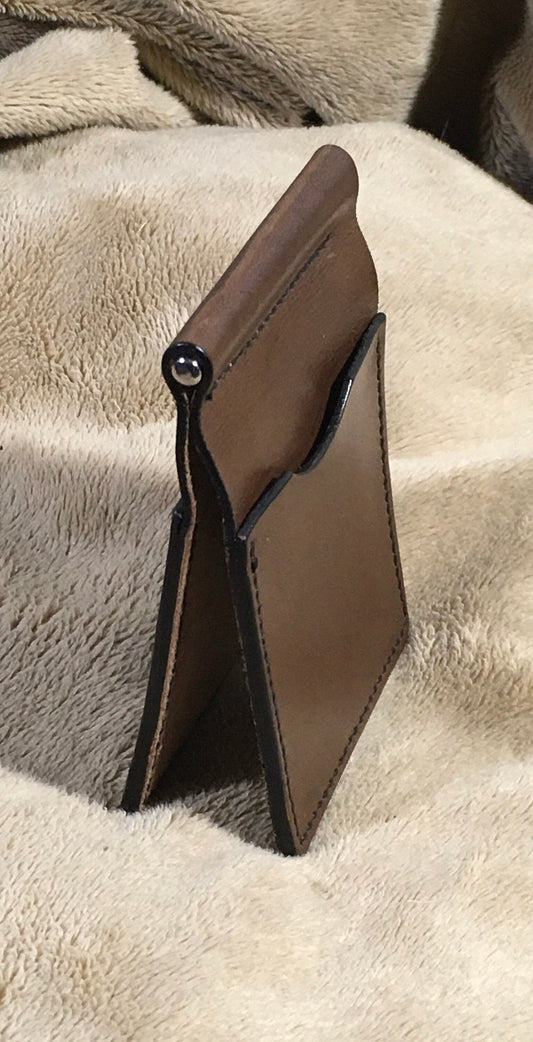 Leather Money Clip with Card Slots Handcrafted Plain