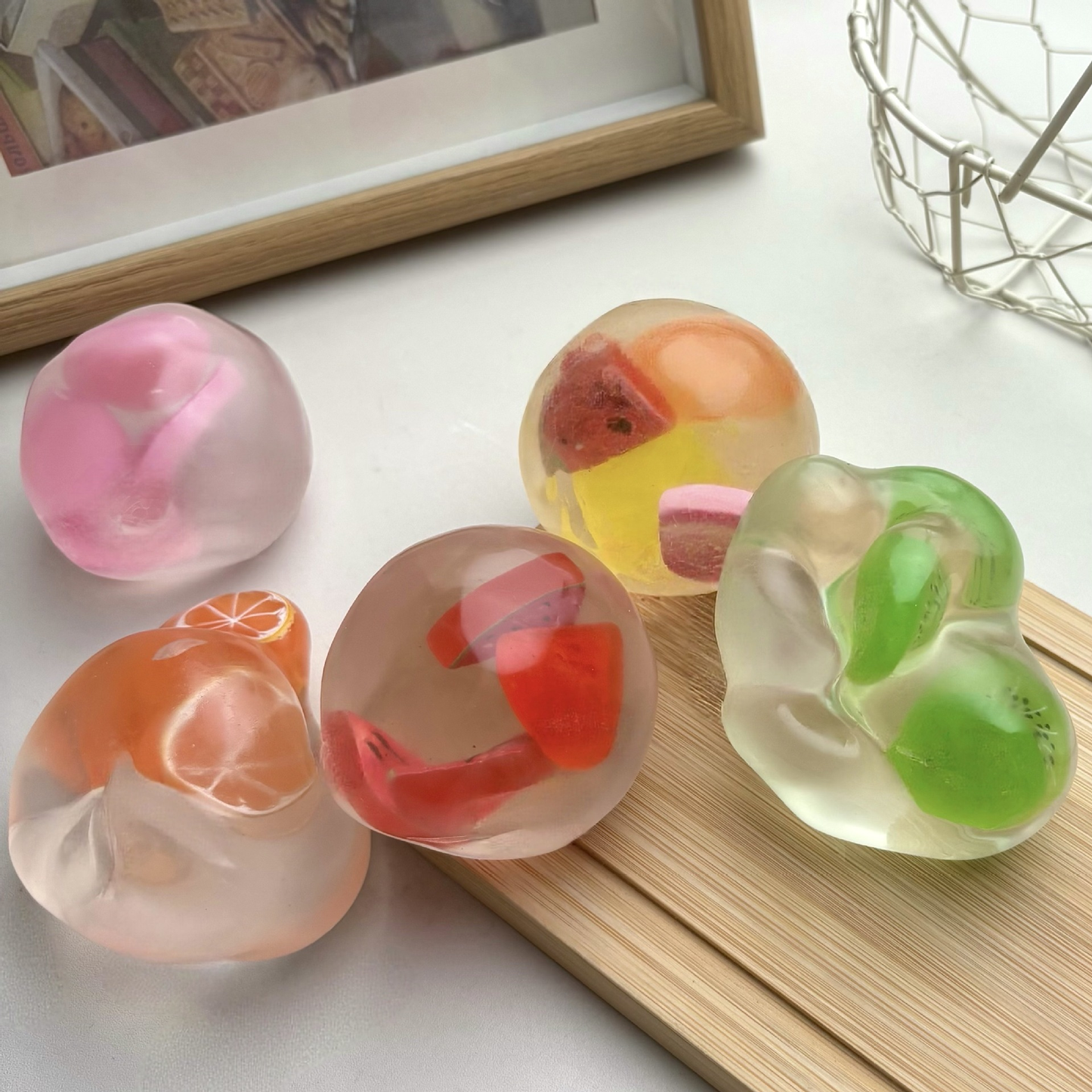 Fruit Coconut Oil Squishy Ball Stress Relief Fidget Toy: Type27 / OS