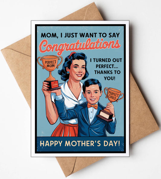 Funny Mothers Day Cards w/Display Stand | Mothers Day Gifts : Yes