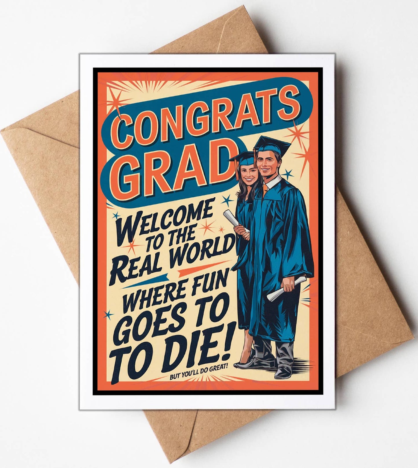 College Graduation Cards w/Display Stand | Class of 2025: No