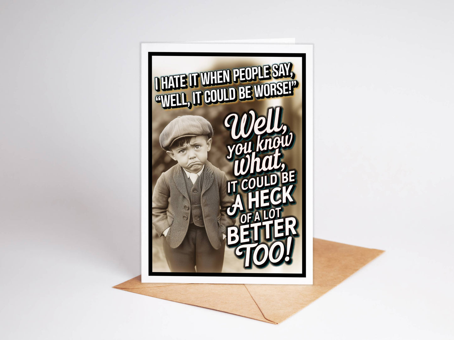 Funny Sympathy Greeting Cards with Card Display Stand: No