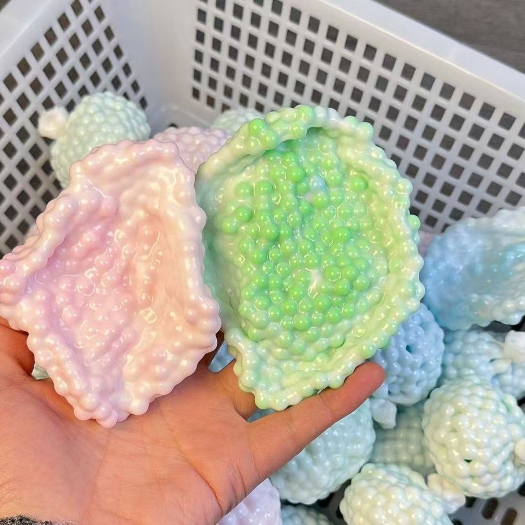 Mochi Squishy Crunchy Sound Ball DIY Stress Relief Toy: Green / OS
