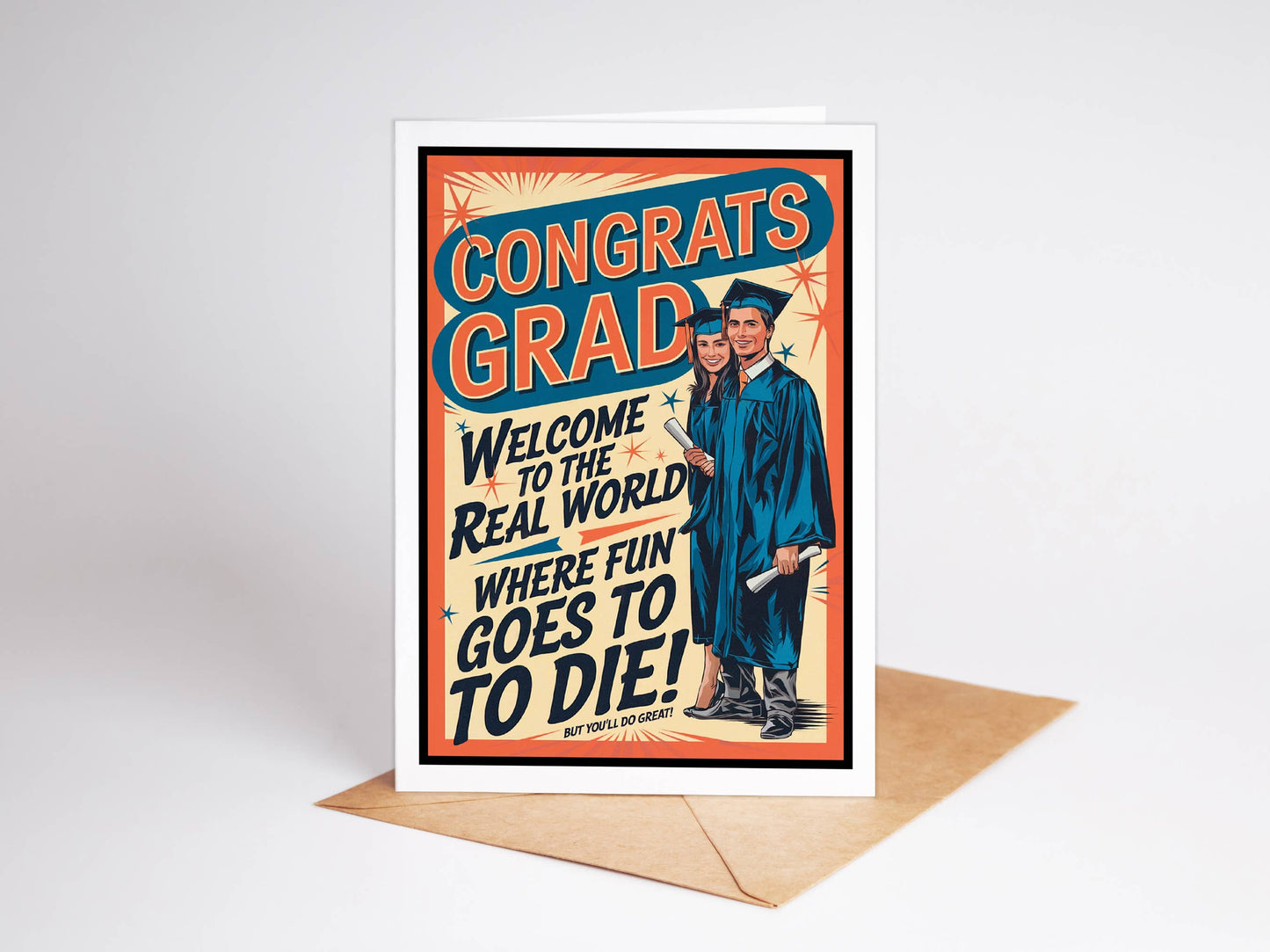 College Graduation Cards w/Display Stand | Class of 2025: No