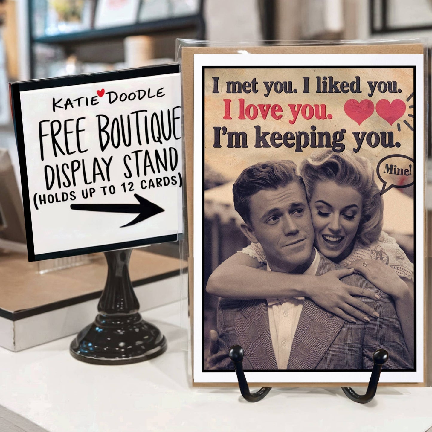 Vintage Funny Handmade Cute Valentine Cards for Him, Her: No