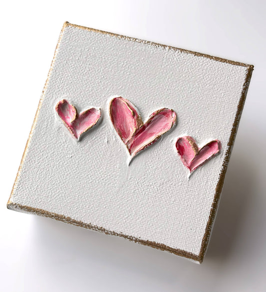 Tiny heart trio canvas | valentine easter grace sacred