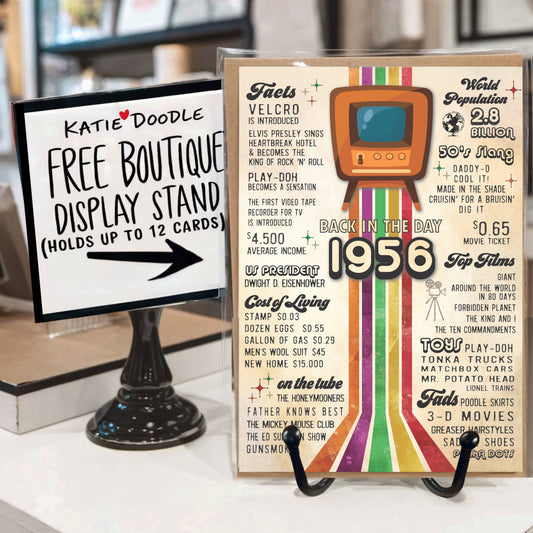 Birthday Cards, Greeting Cards Display, 1956 70th Retro, USA: No