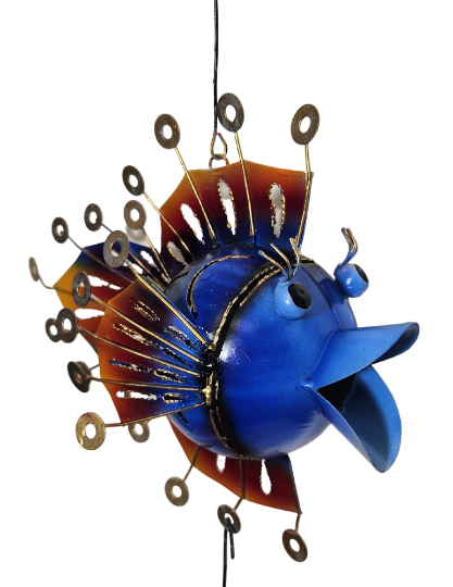 Metal Hanging Fish Candle Holder