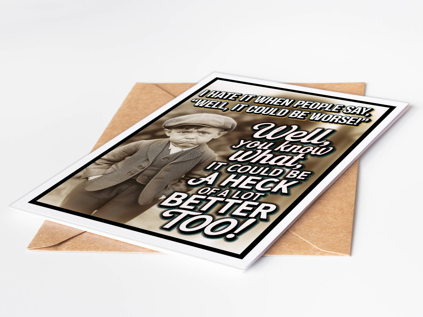 Funny Sympathy Greeting Cards with Card Display Stand: No