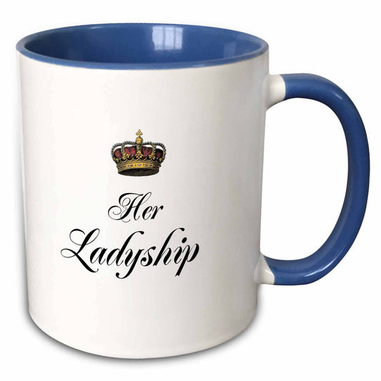 Mug with 'Her Ladyship' text and crown design on a white background