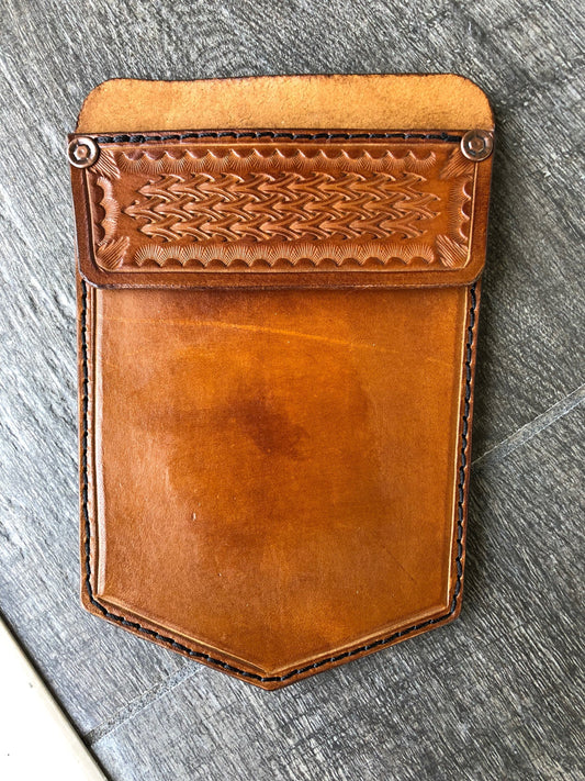 Leather Pocket Protector For Jeans Brown for tools, phone, etc.