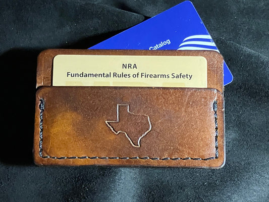 Slim Wallet 3 compartments Texas Brown