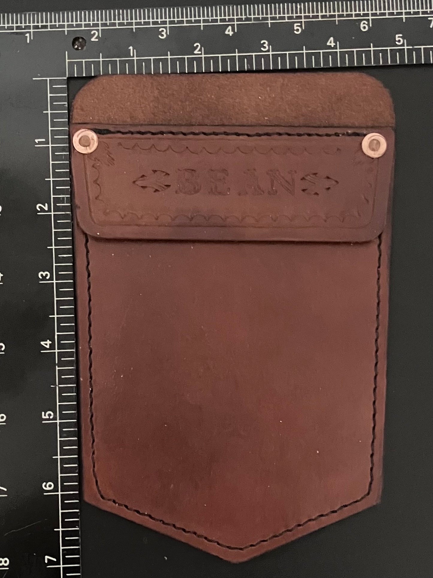 Leather Pocket Protector For Jeans Brown for tools, phone, etc.