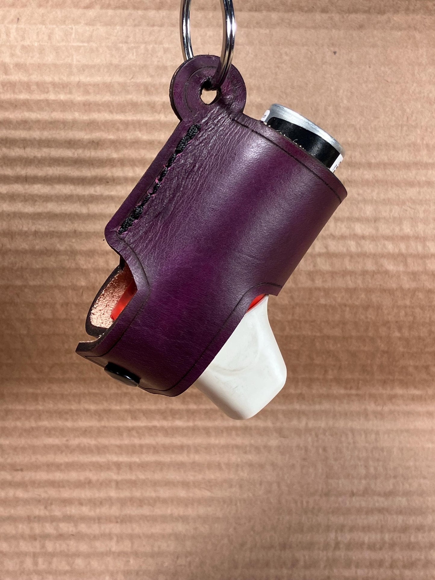 Leather Inhaler Cover Handcrafted in the US Deep Purple