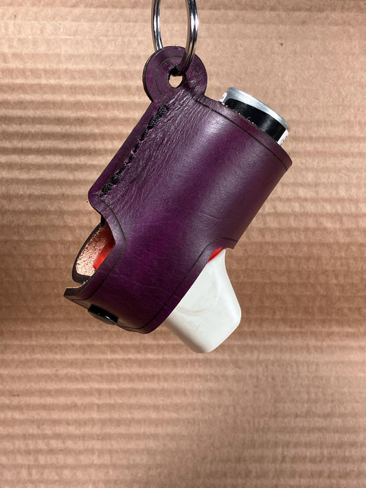 Leather Inhaler Cover Handcrafted in the US Deep Purple