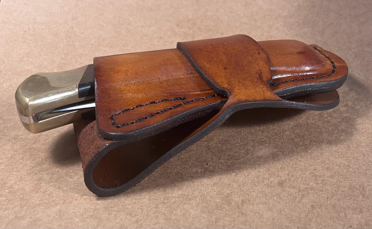Handmade Leather Knife Sheath Buck 110 | Full Grain Leather Holster | Western Belt Loop Sheath | EDC Knife Holder | Made in Texas