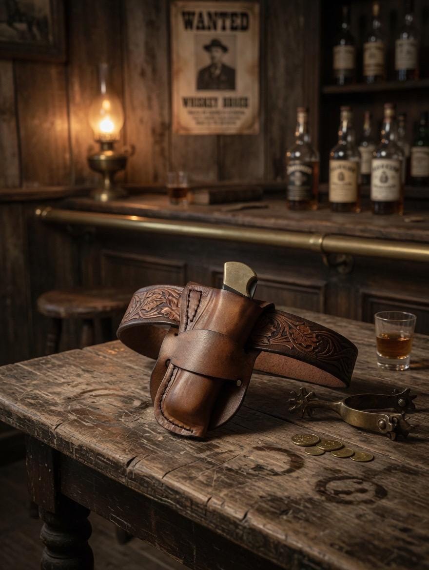Handmade Leather Knife Sheath Buck 110 | Full Grain Leather Holster | Western Belt Loop Sheath | EDC Knife Holder | Made in Texas