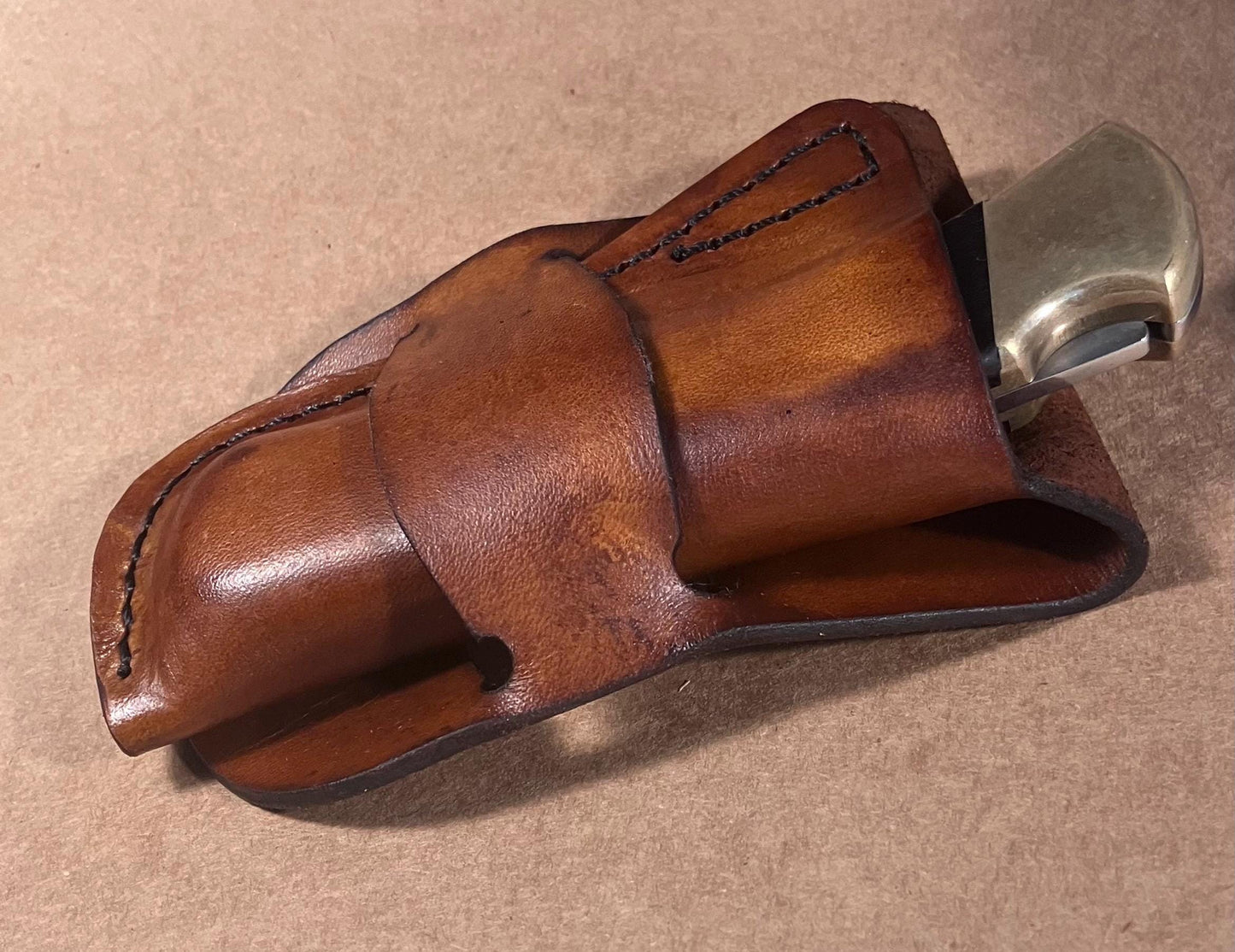 Handmade Leather Knife Sheath Buck 110 | Full Grain Leather Holster | Western Belt Loop Sheath | EDC Knife Holder | Made in Texas