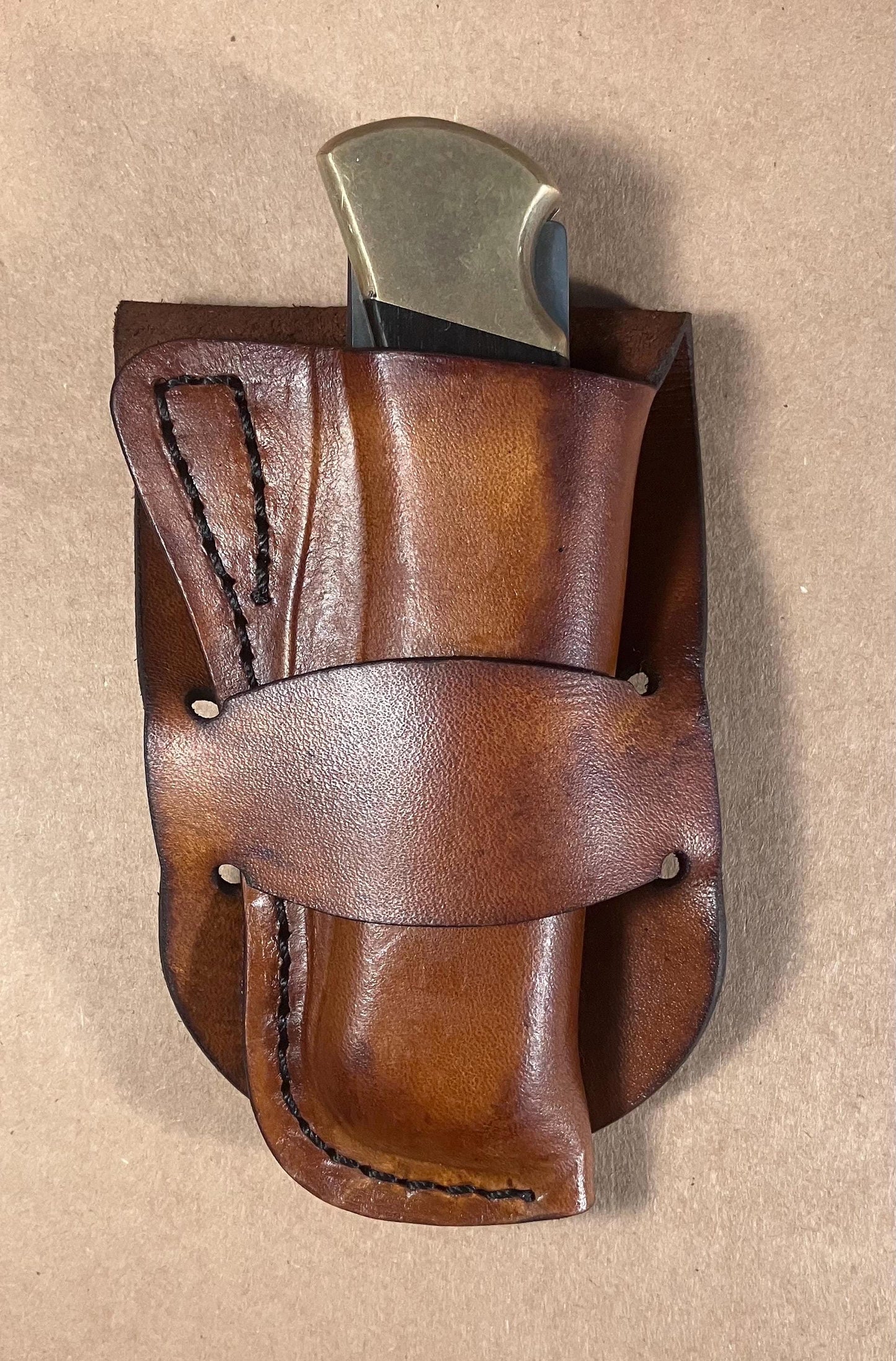 Handmade Leather Knife Sheath Buck 110 | Full Grain Leather Holster | Western Belt Loop Sheath | EDC Knife Holder | Made in Texas