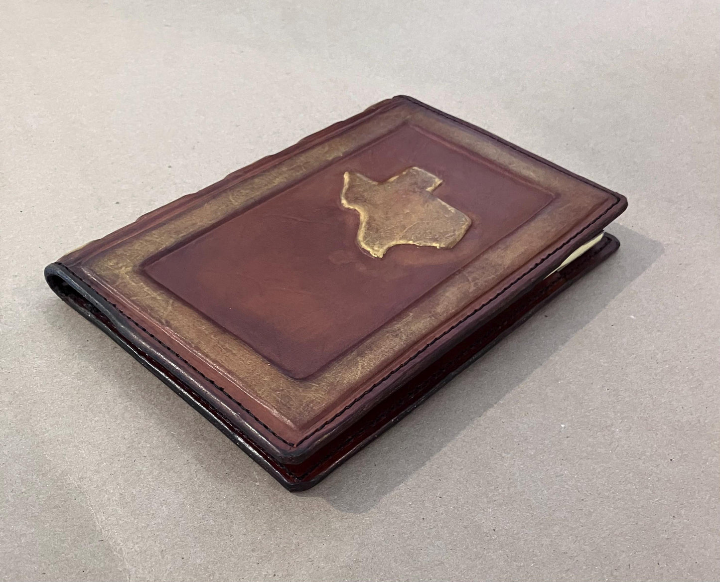 Handcrafted Leather Mini Portfolio | Full Grain Cowhide 5x7 Notepad Holder | Rustic Vintage Padfolio | Handmade in Texas