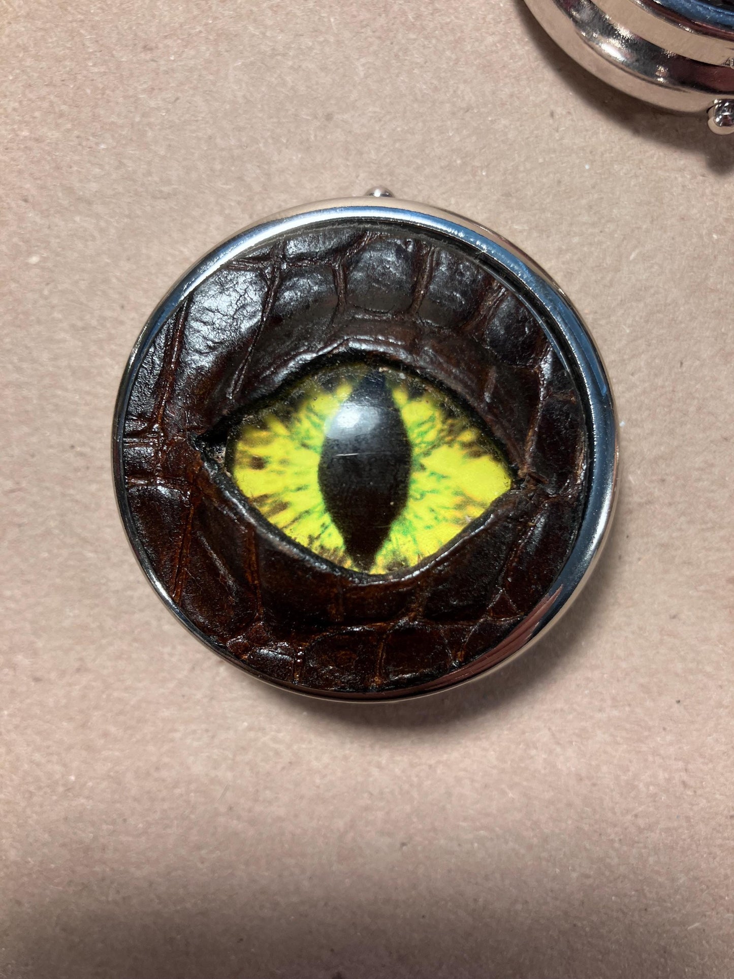 Pill Box Dark Brown Dragon Eye